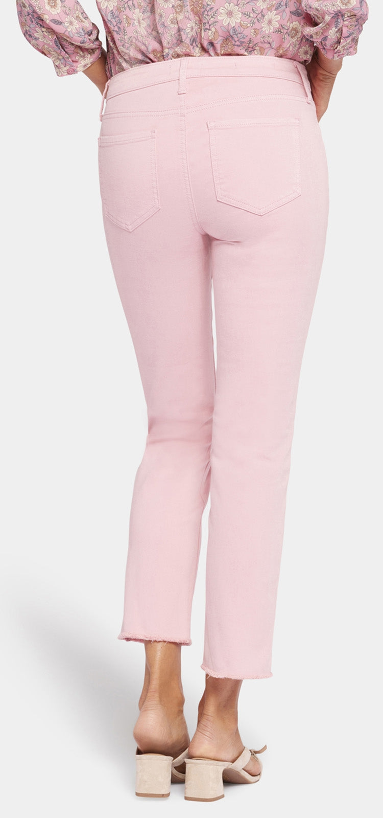 Sheri Slim Ankle Jeans Frayed Hems Pink Coloured Denim | Aphrodite | Pants | NYDJ