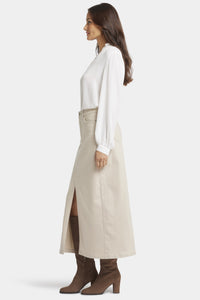 High Rise Long Skirt With Center Front Slit | Feather | Skirt | NYDJ