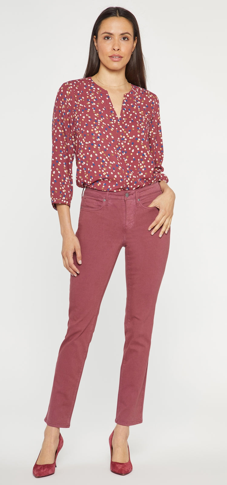 Sheri Slim Jeans Red Premium Denim | Husk | Pants | NYDJ