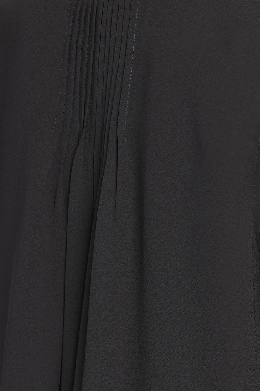 Ärmellose Pintuck Bluse | Black