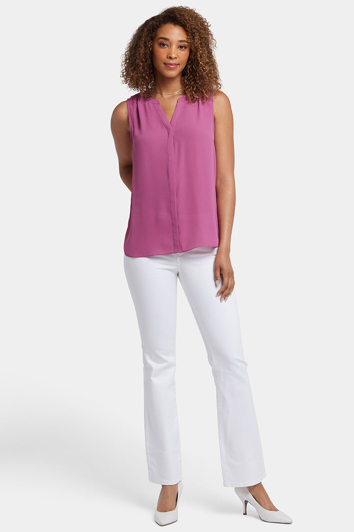 Ärmellose Pintuck Bluse | Red Violet