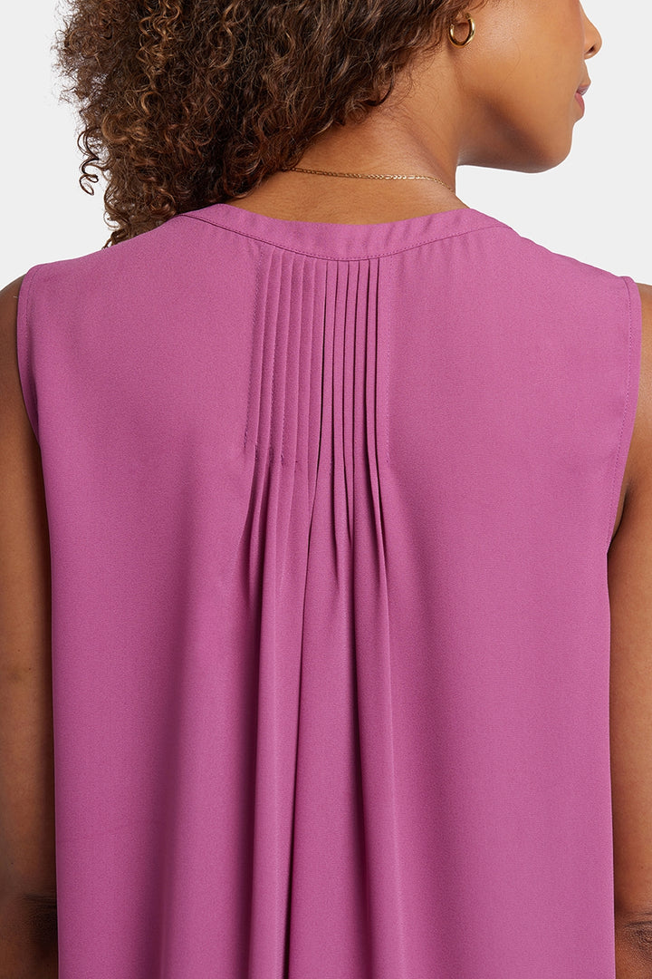 Ärmellose Pintuck Bluse | Red Violet