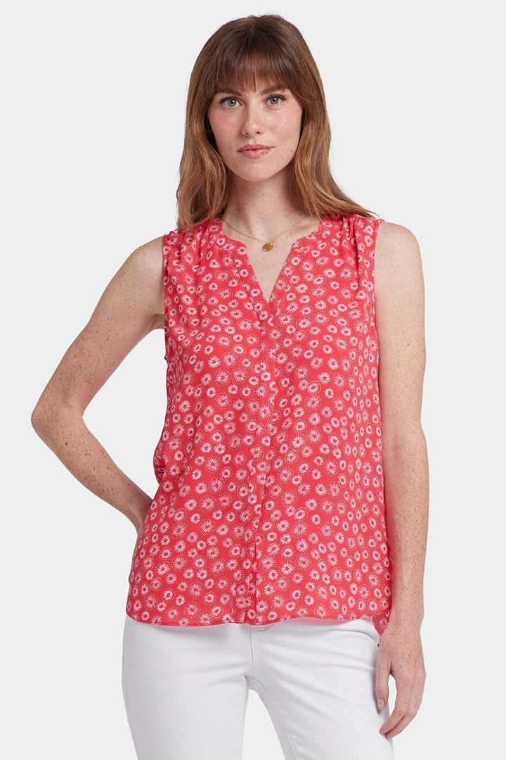 Ärmellose Pintuck Bluse | Teresita
