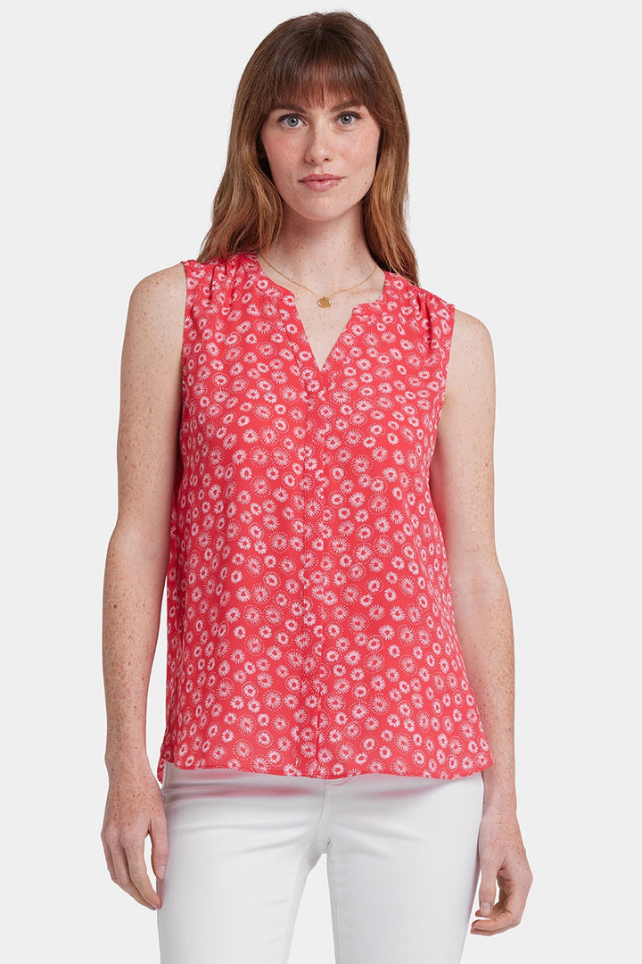 Ärmellose Pintuck Bluse | Teresita