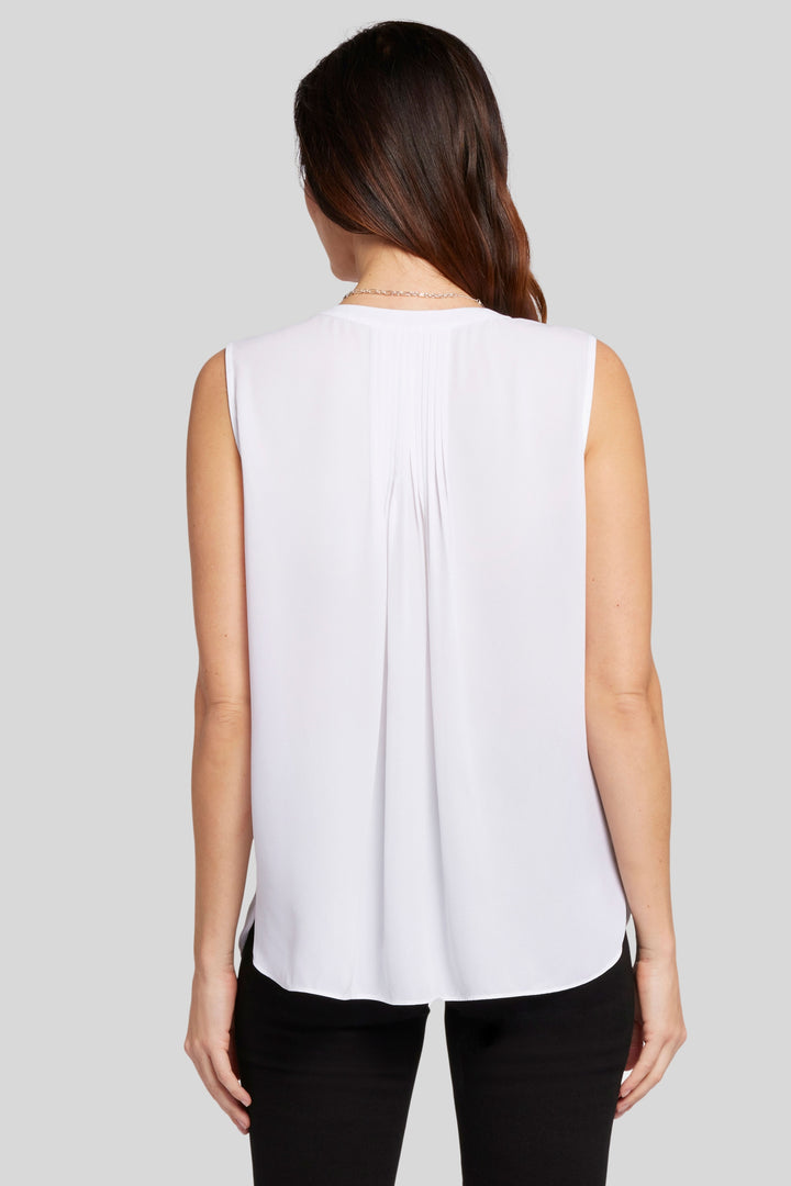 Ärmellose Pintuck Bluse | Optic White