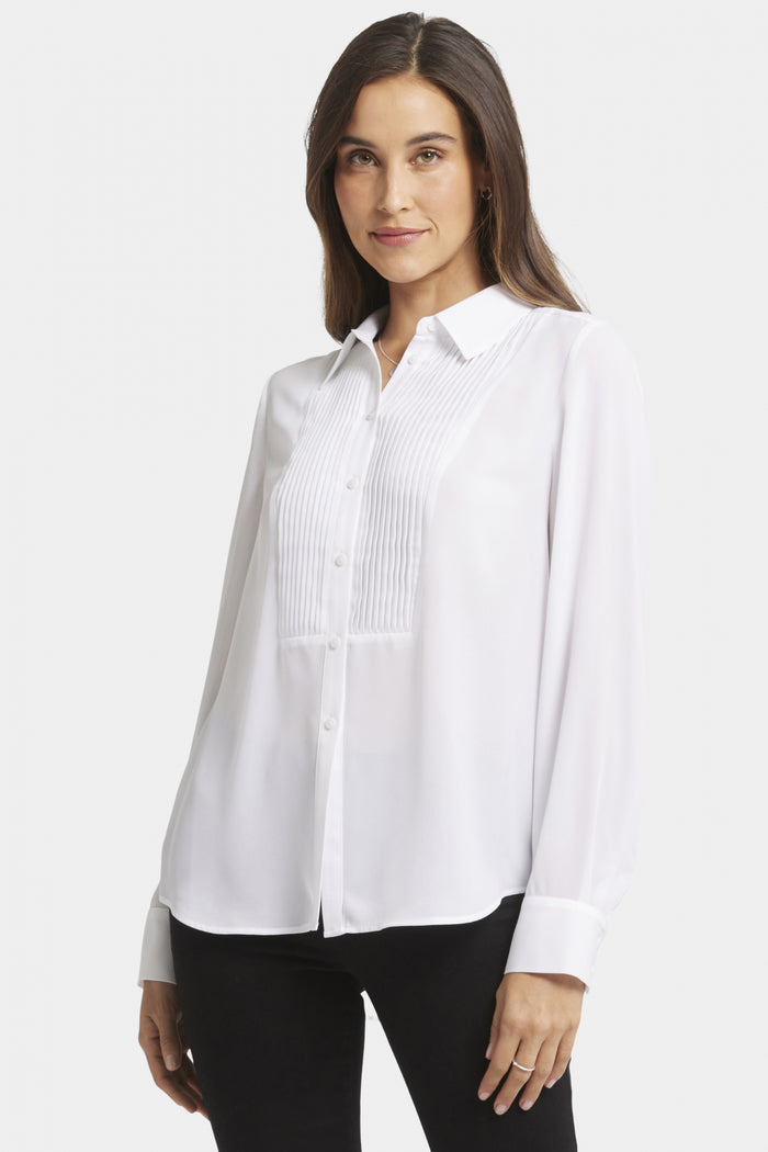 Tuxedo Blouse White | Optic White | Blouse | NYDJ