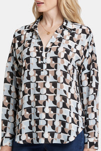 Becky Blouse Graphic Print | Light & Fog | Blouse | NYDJ