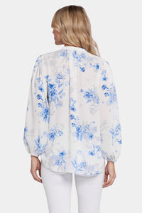 Puff Sleeve Blouse Flower Print | Hannah Grove | Blouse | NYDJ