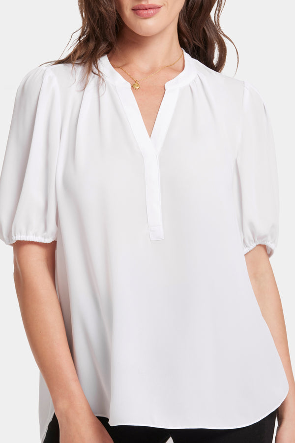 Hannah Blouse White | Optic White | Blouse | NYDJ