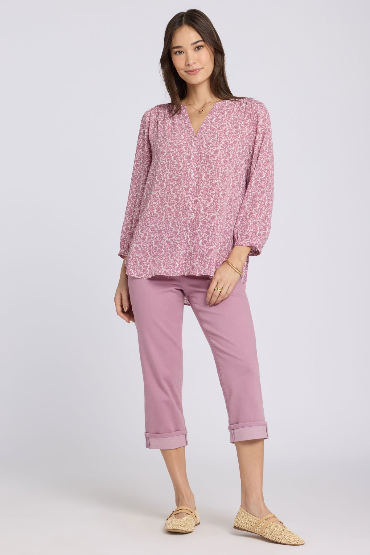 Pintuck Blouse | Destiny Ditsy | Blouse | NYDJ