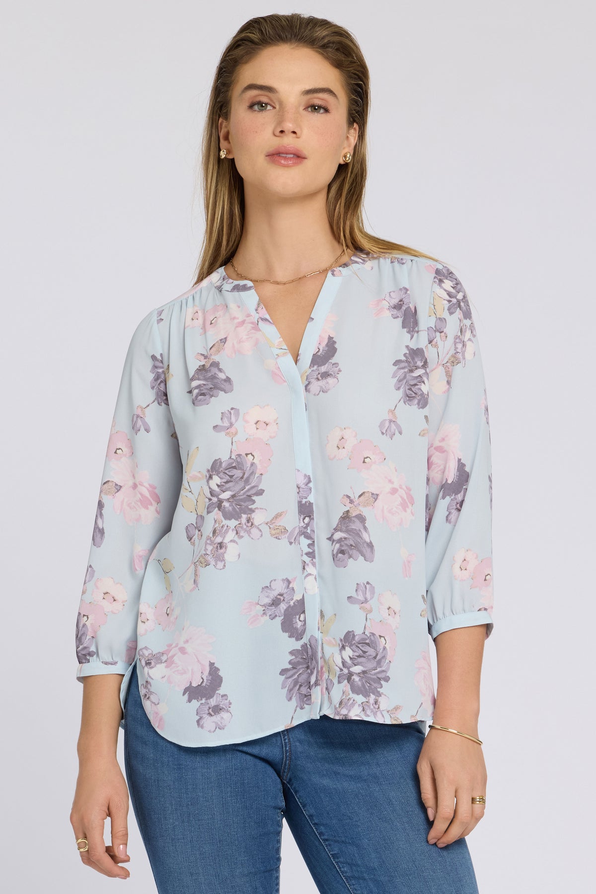 Pintuck Blouse | Graceful Blossom | Blouse | NYDJ