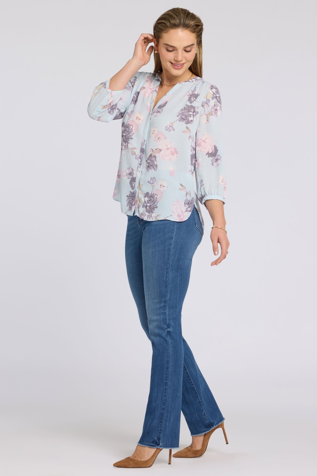 Pintuck Blouse | Graceful Blossom | Blouse | NYDJ