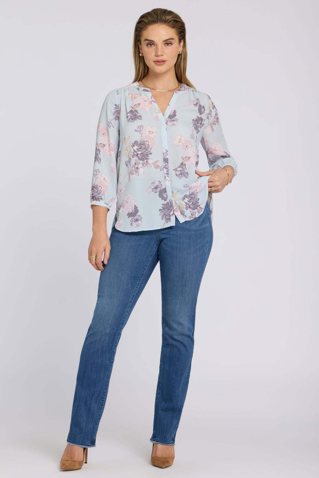 Pintuck Bluse | Graceful Blossom