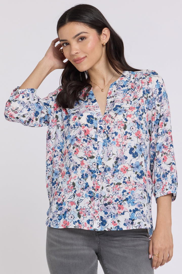 Pintuck Bluse | Desert Blooms