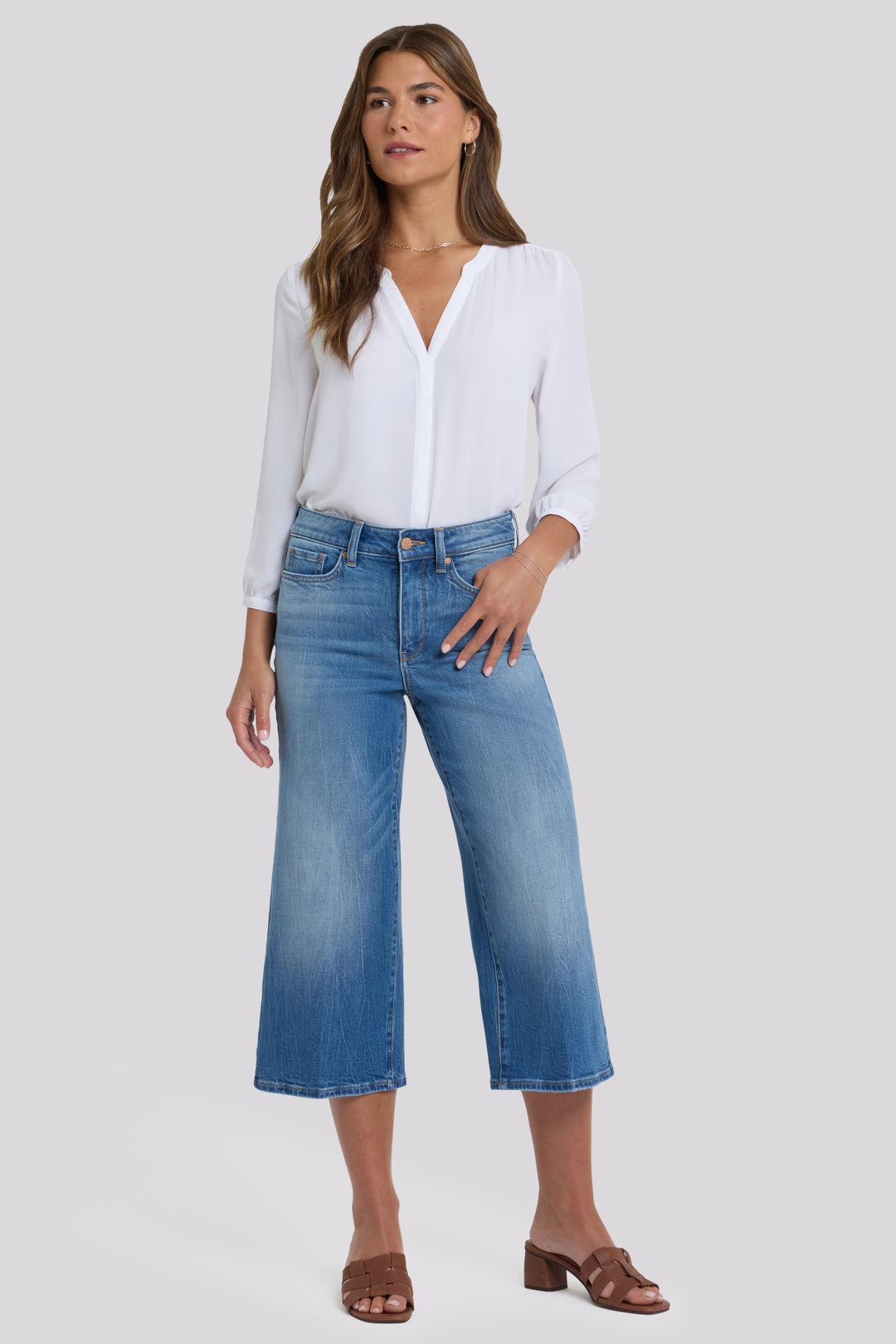 Brigitte Wide Leg Capri Jeans With High Rise | Pacifica | Denim | NYDJ
