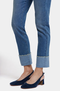 Sheri Slim Ankle Jeans With 4" Striped Cuffs | Costa Brava | Pants | NYDJ