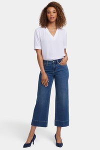 Teresa Wide Leg Ankle Jeans With 3" Hems | Valencia Surf | Pants | NYDJ