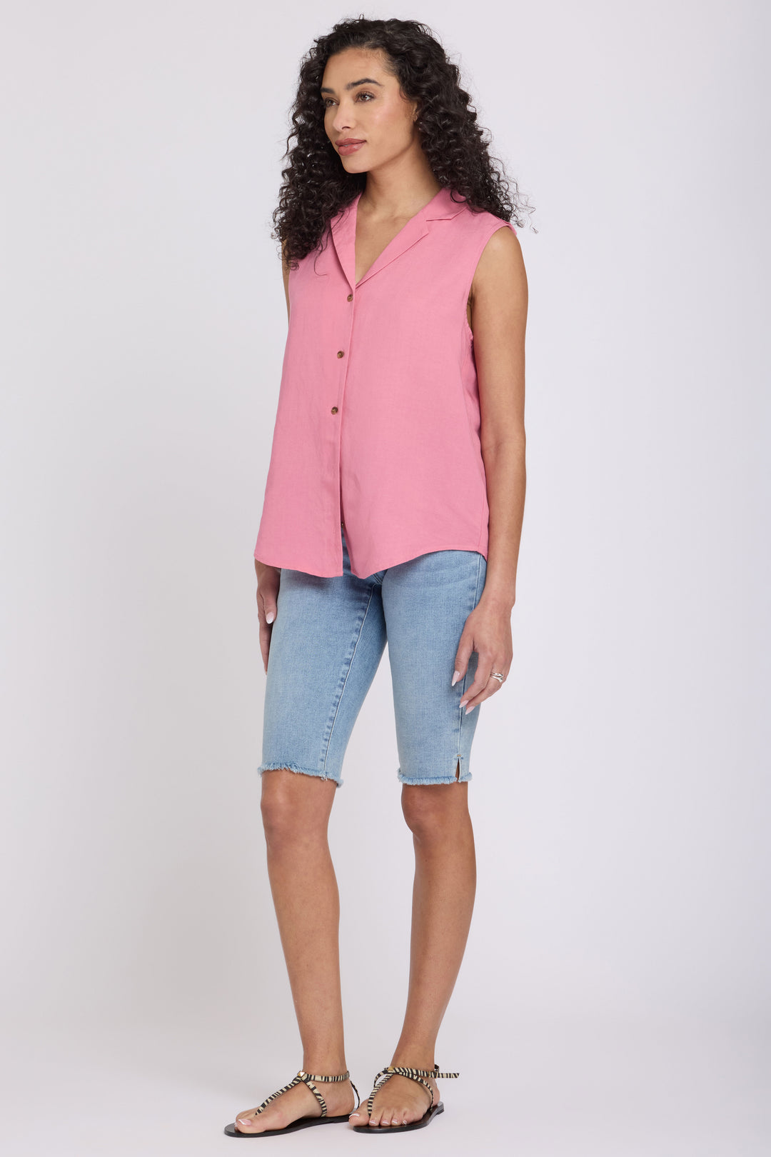 Gabrielle Sleeveless Linen Blouse | Desert Rose | Blouse | NYDJ