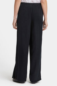 Jayne Wide Leg Pull-On Pants | Overdye Black | Trouser | NYDJ