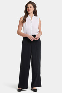 Jayne Wide Leg Pull-On Pants | Overdye Black | Trouser | NYDJ