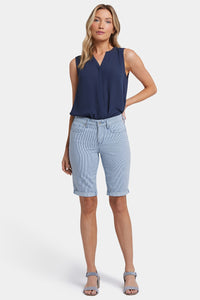 Briella 11 Inch Denim Shorts With Roll Cuffs | Merida Stripe | Pants | NYDJ