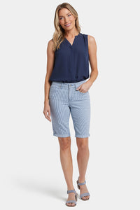 Briella 11 Inch Denim Shorts With Roll Cuffs | Merida Stripe | Pants | NYDJ