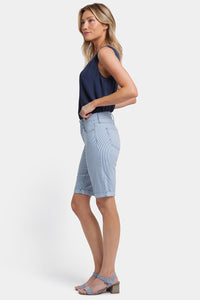 Briella 11 Inch Denim Shorts With Roll Cuffs | Merida Stripe | Pants | NYDJ