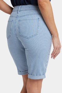 Briella 11 Inch Denim Shorts With Roll Cuffs | Merida Stripe | Pants | NYDJ