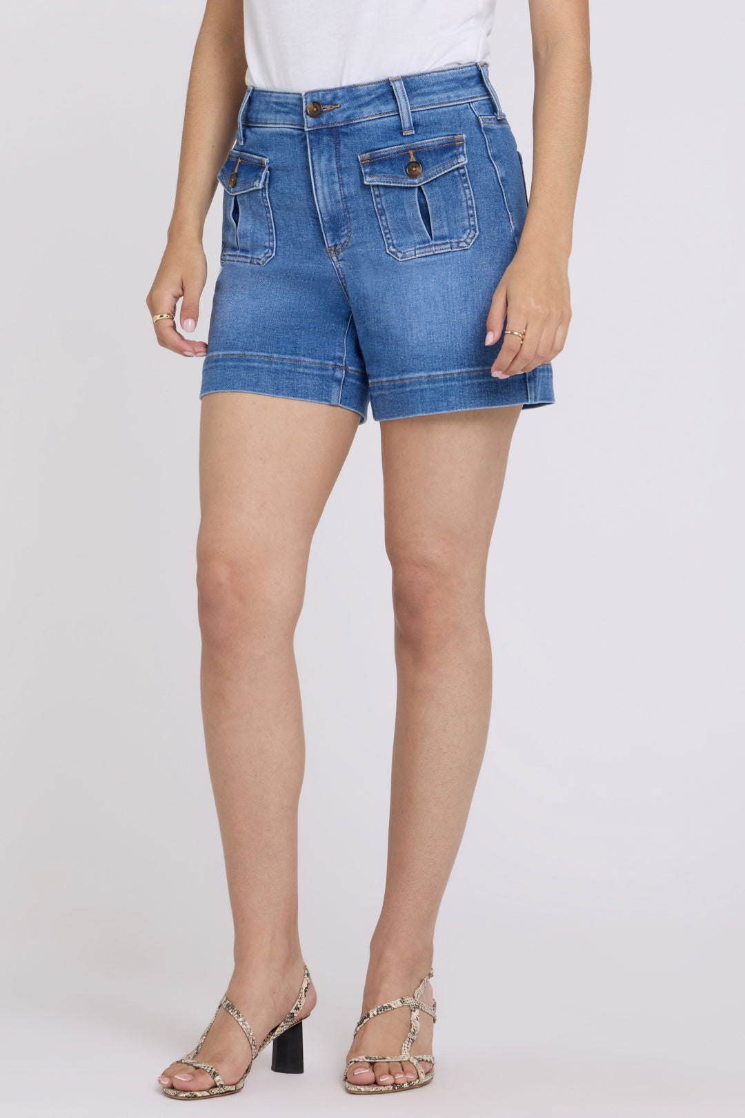 Berkyn Relaxed Denim Shorts With High Rise | Blue Paradise | Denim | NYDJ
