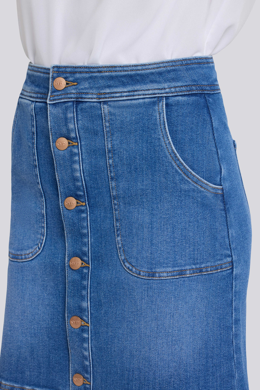 High Rise A-Line Utility Denim Skirt | Blue Paradise | Denim | NYDJ