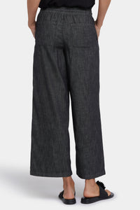 Jayne Pull-On Wide Leg Ankle Pants | Black Rinse | Pants | NYDJ