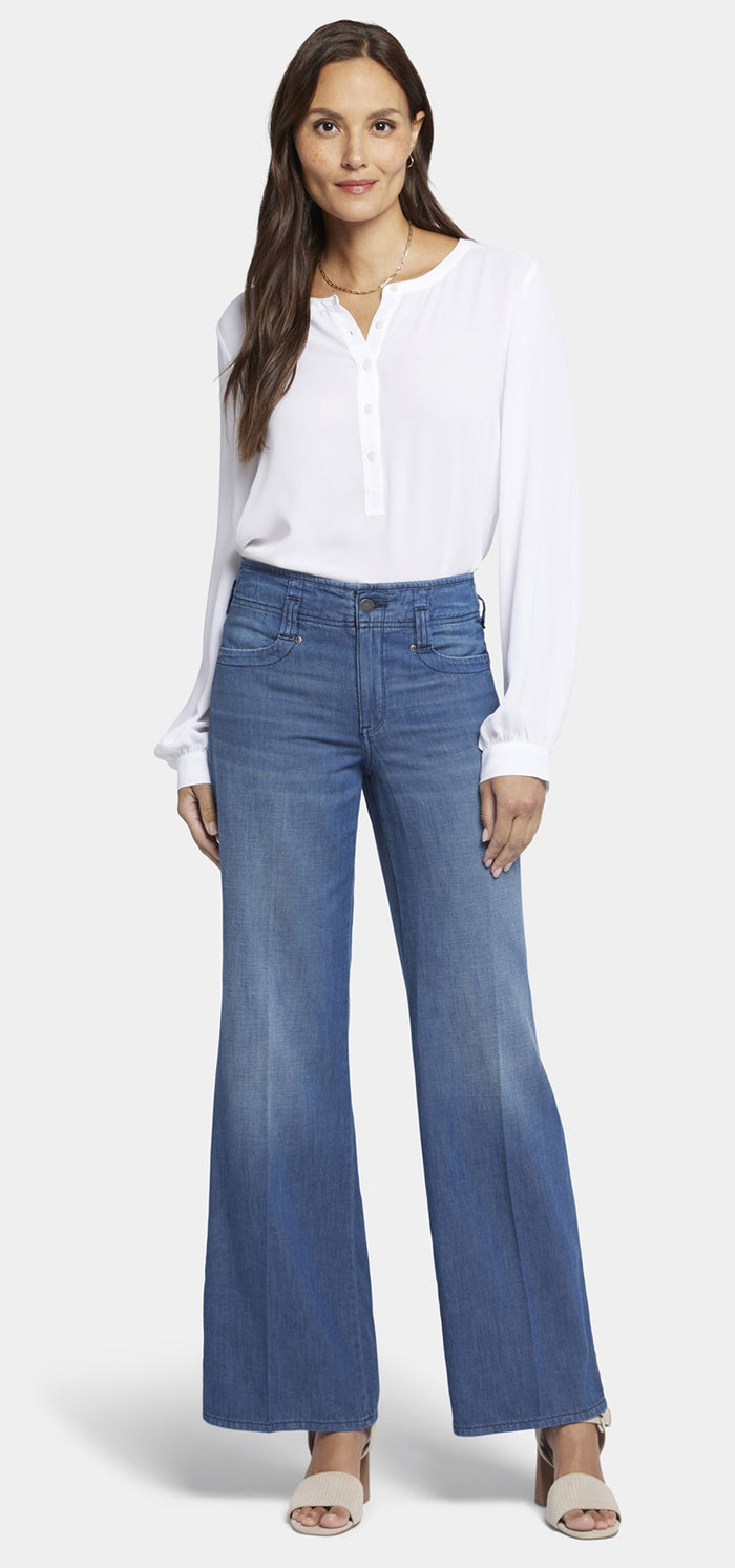 High Rise Teresa Wide Leg Jeans Dark Blue Premium Denim | Missionblue | Pants | NYDJ