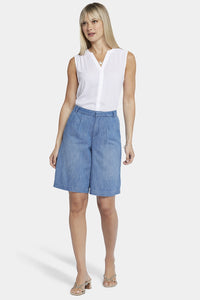 Relaxed Denim Bermuda Shorts With High Rise | Corfu | Pants | NYDJ