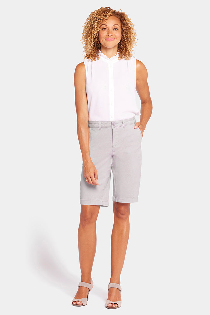 Bermuda Short Grey Stretch Twill | Pearl Grey | Shorts | NYDJ