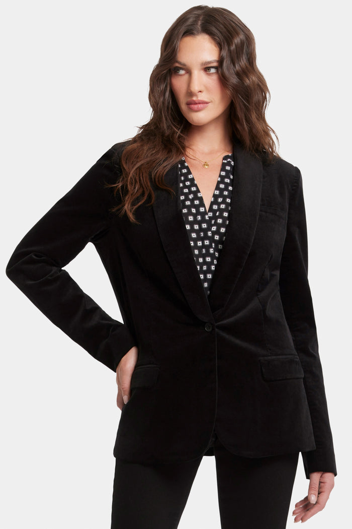 Tuxedo Jacket Velveteen Black | Black | Blazer | NYDJ