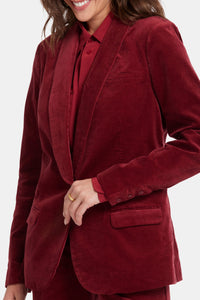 Tuxedo Jacket Velveteen Red | Wild Currant | Blazer | NYDJ