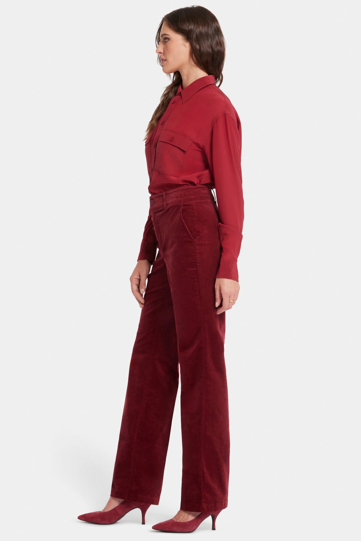 Straight Leg Trouser Velveteen Red | Wild Currant | Pants | NYDJ