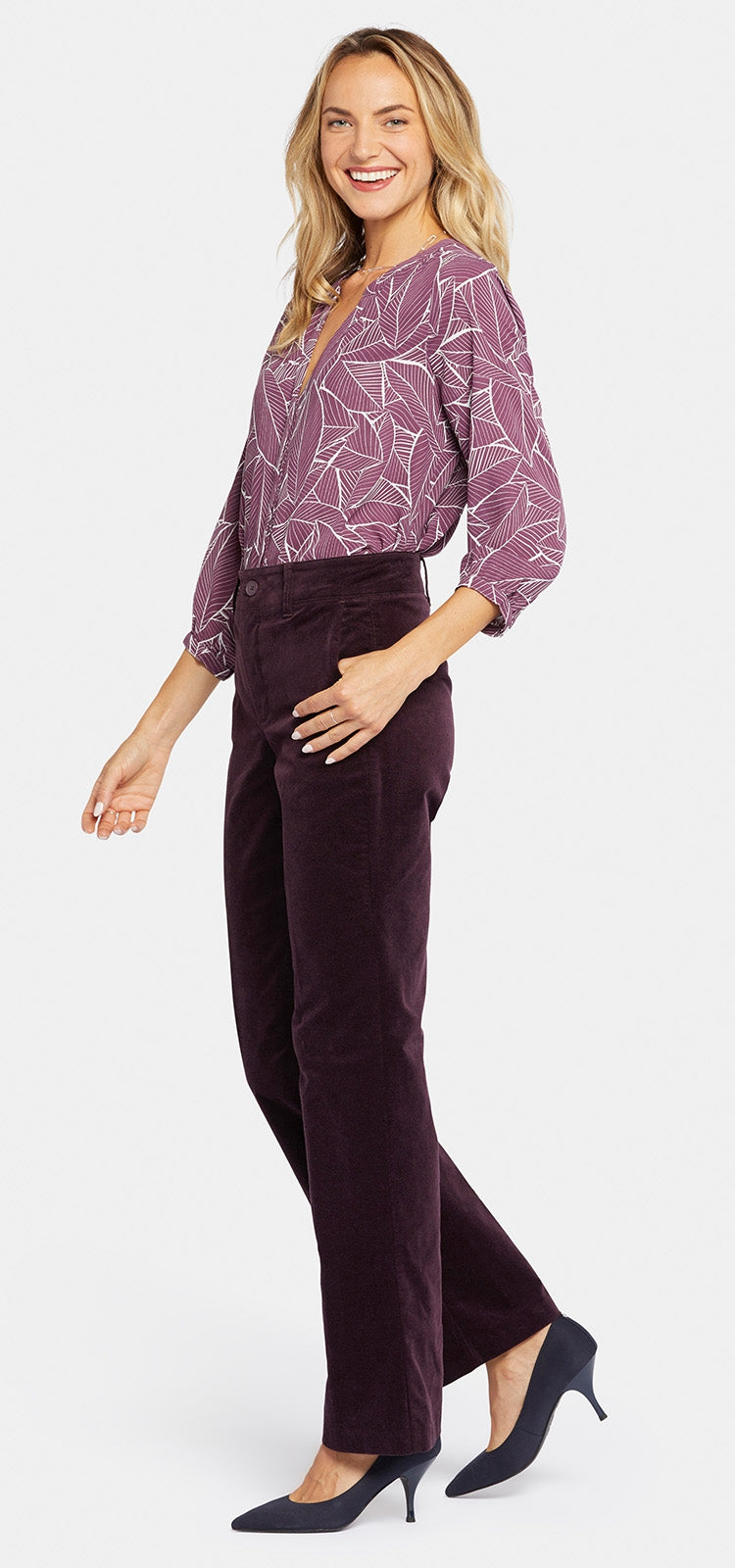 Straight Leg Trouser Purple | Eggplant | Pants | NYDJ