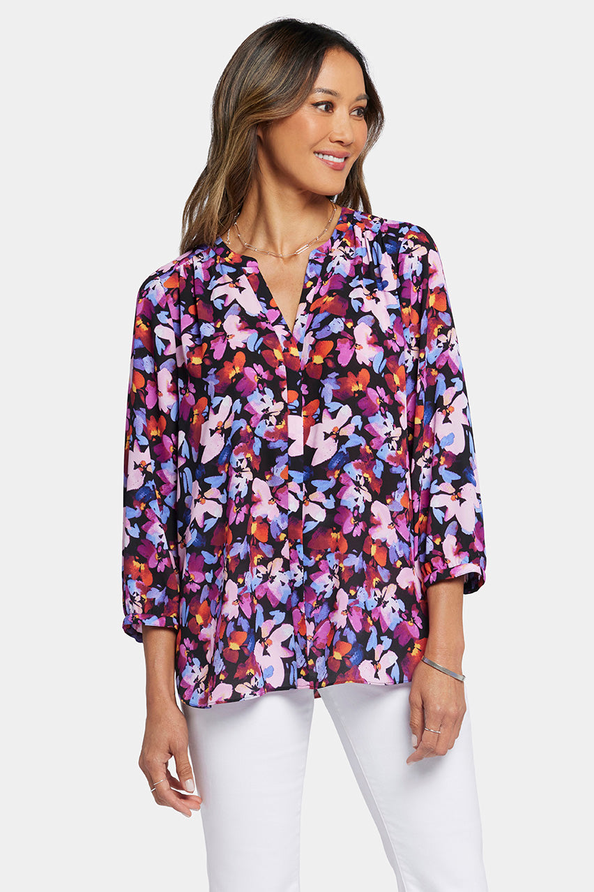 Pintuck Blouse Floral Print | Hot Springs | Blouse | NYDJ