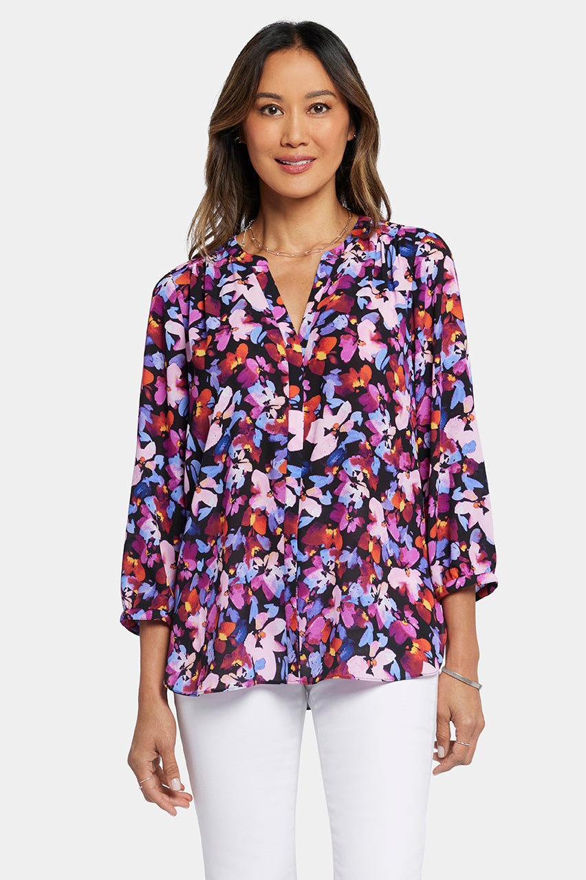 Pintuck Blouse Floral Print | Hot Springs | Blouse | NYDJ