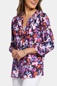 Pintuck Blouse Floral Print | Hot Springs | Blouse | NYDJ