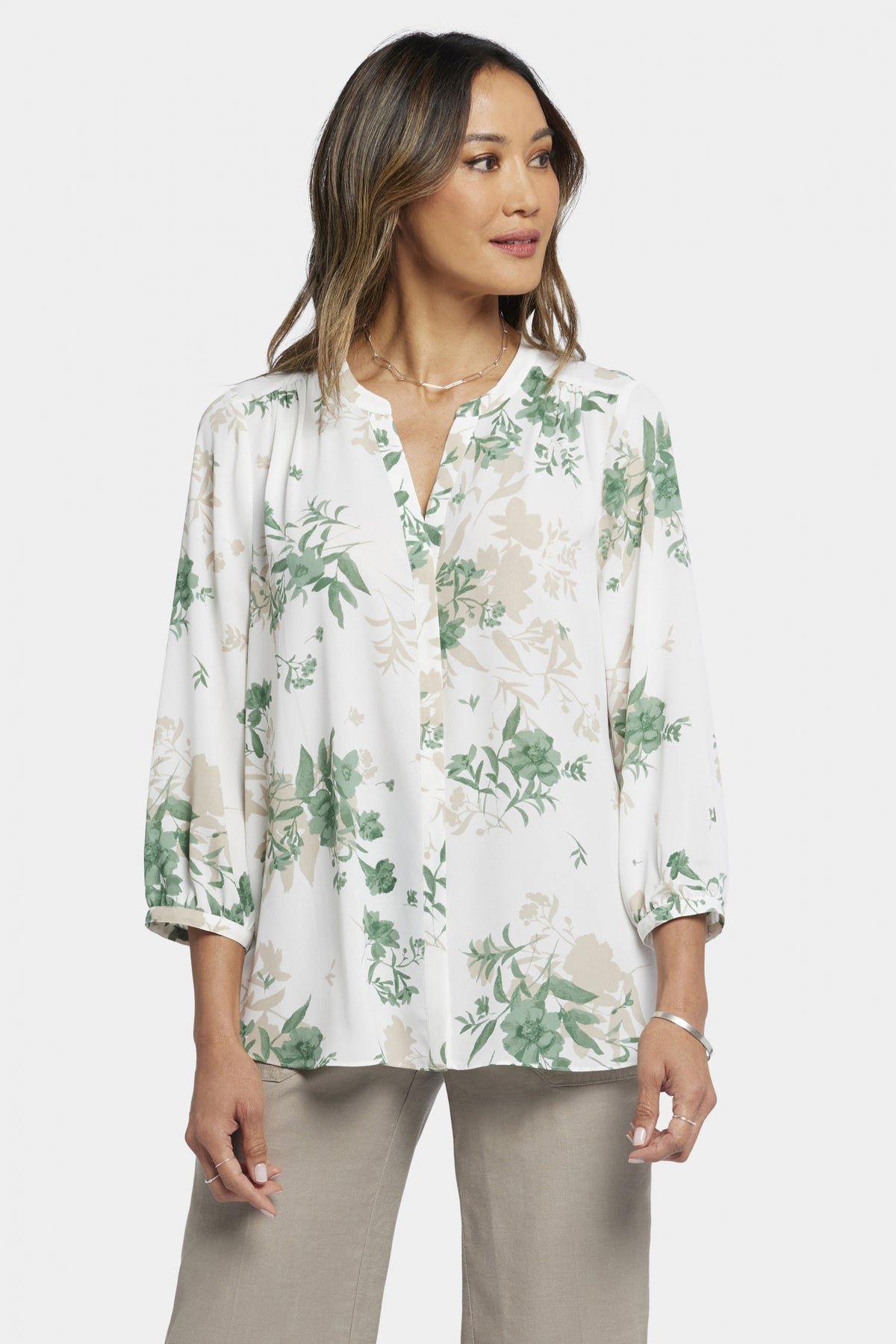 Pintuck Blouse Floral Print | Alicia Glen | Blouse | NYDJ