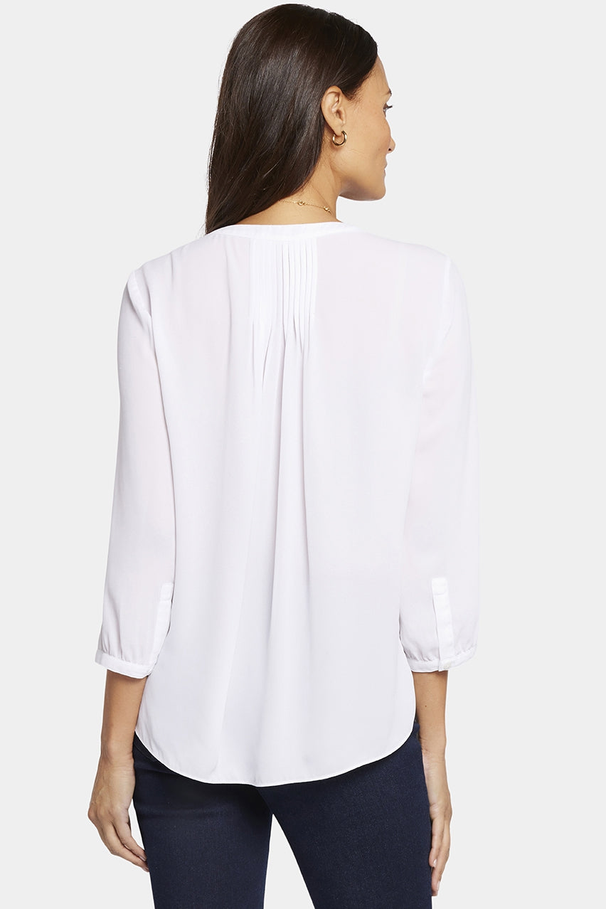 Pintuck Blouse | Optic White | Blouse | NYDJ