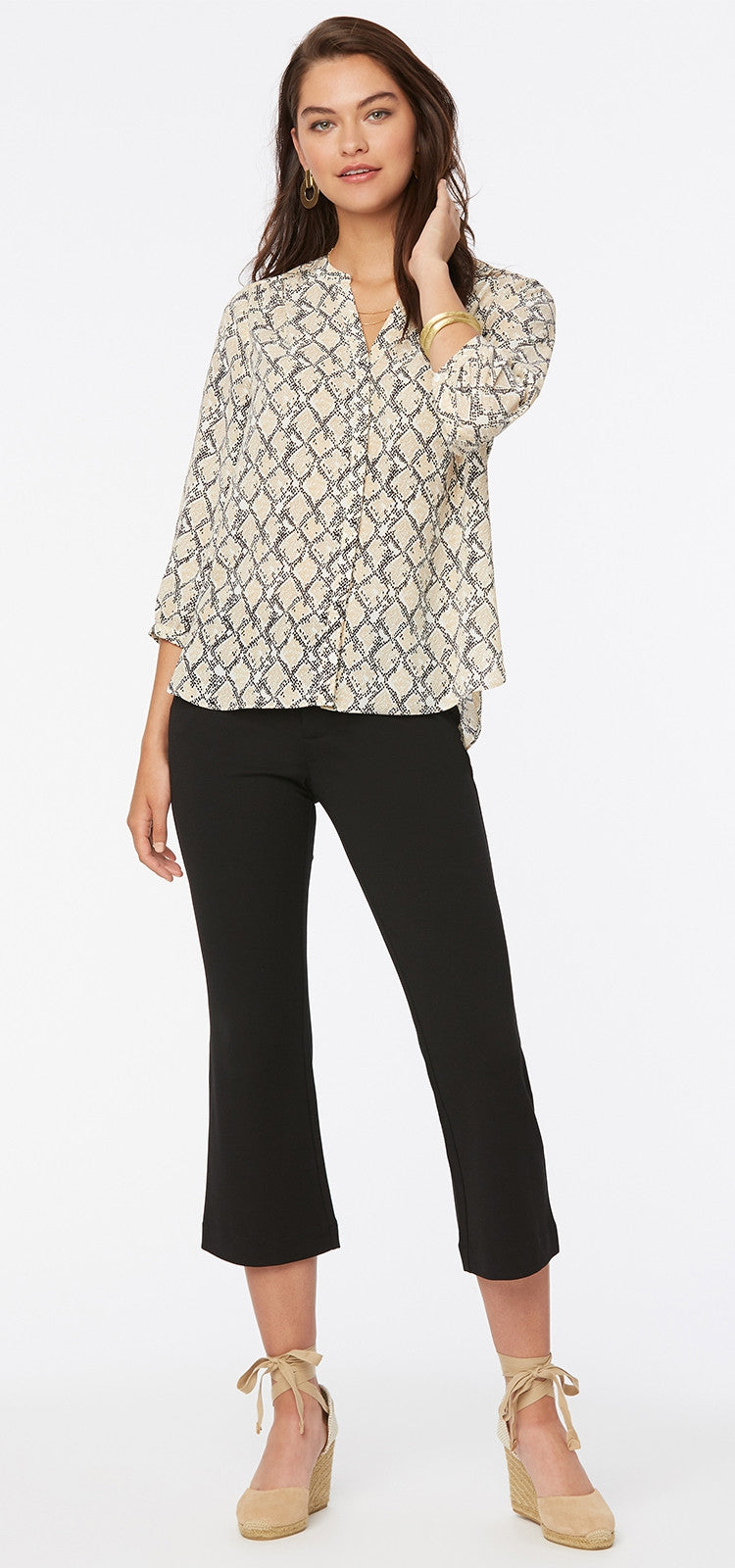 Pintuck Blouse Snake Print | Midland Snake | Blouse | NYDJ