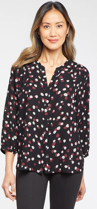 Pintuck Blouse Dot Print | Watkins Dot | Blouse | NYDJ