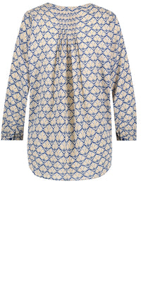 Pintuck Blouse Graphic Print | Taramore Geo | Blouse | NYDJ