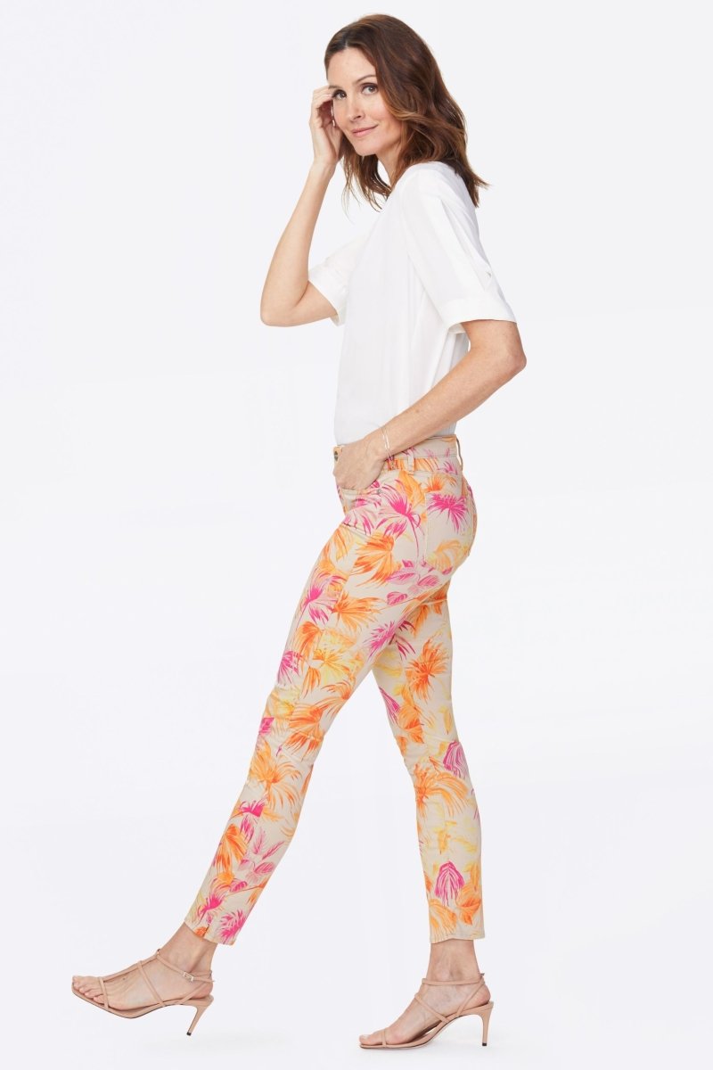 Alina Skinny Ankle Jeans Premium Denim Imprimé | Beach Garden Clementine | Non Denim | NYDJ