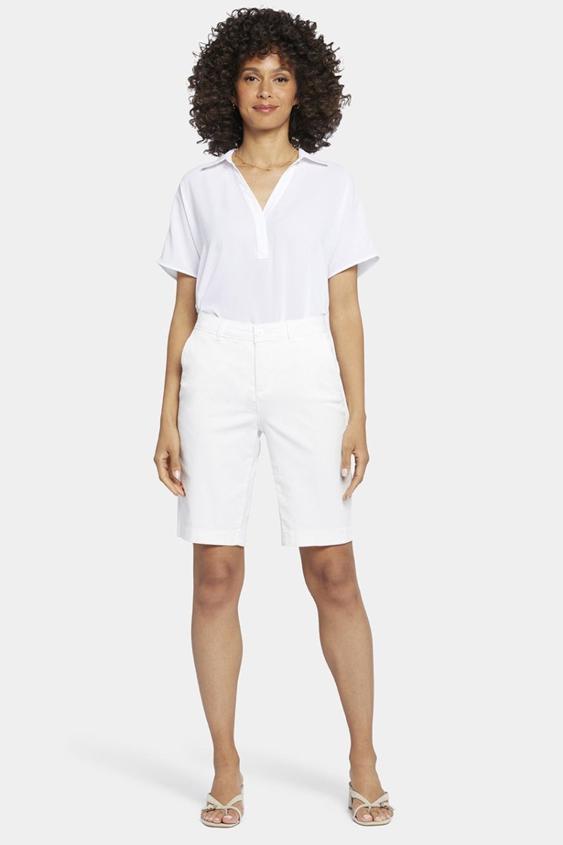 Bermuda Shorts In Stretch Twill | Optic White | Shorts | NYDJ