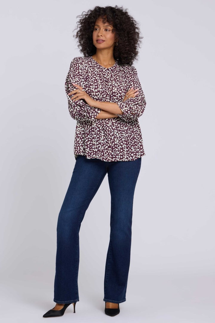 Bonnie Blouse | Random Dots Wine Sorbet - NYDJ