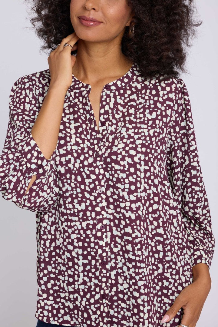 Bonnie Blouse | Random Dots Wine Sorbet - NYDJ